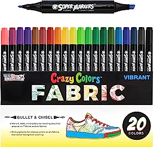 Super Markers 20 Unique Colors Dual Tip Fabric